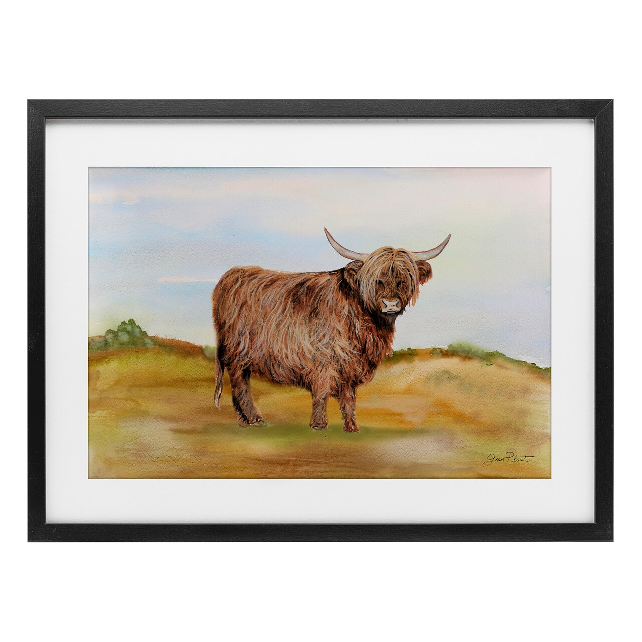 Stupell Industries Farm Animal In Pasture Framed Print Under Glass, design by Jean Plout